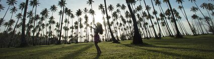 Danseuse entourée de cocotiers
